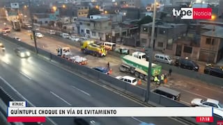 Rímac: Tres heridos tras quíntuple choque en la vía Evitamiento (VIDEO)