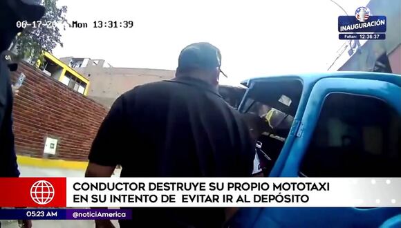 Hombre desmantela su propia mototaxi para evitar ir al depósito