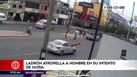 Ladrón atropella a hombre en su intento de huida