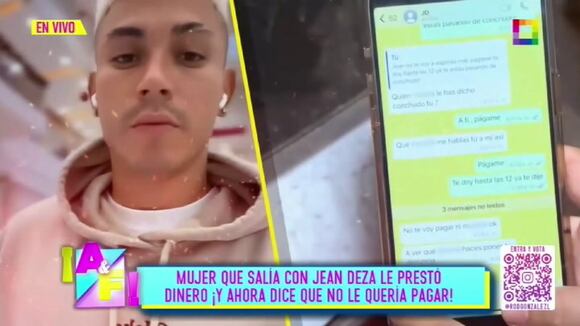 CORREO | Jean Deza: Exsaliente acusa al futbolista de no cancelar deuda y agredirla verbalmente