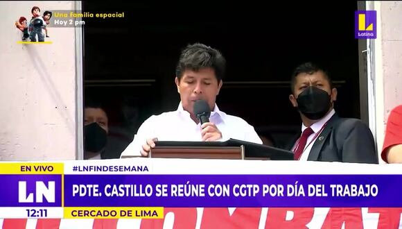 Pedro Castillo se reúne con CGTP por el Día del Trabajador