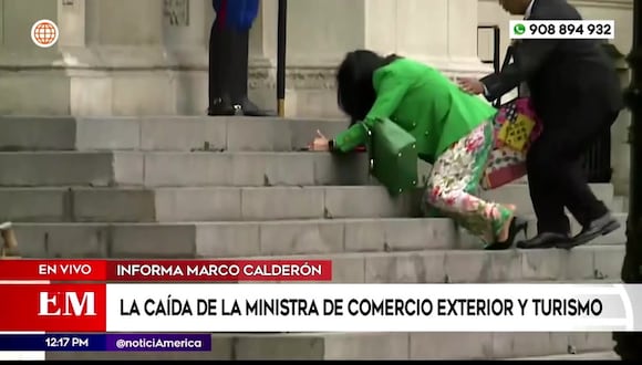 Ministra sufrió caída
