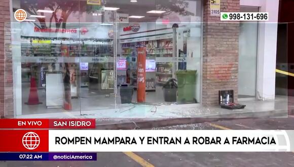 Robo en farmacia de San Isidro