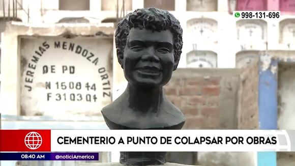 Cementerio a punto de colapsar por obras