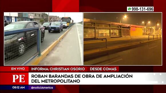 Roban barandas del Metropolitano