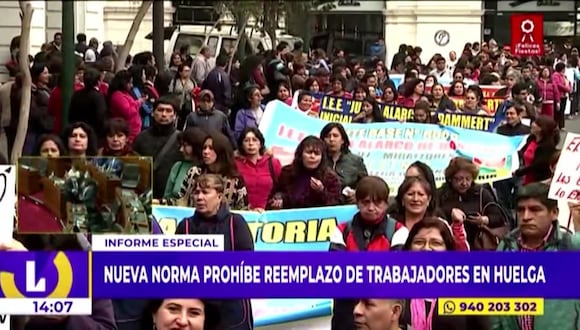 Nueva norma prohíbe reemplazo de trabajadores en huelga