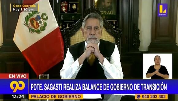 Francisco Sagasti se conmueve al final de su mensaje a la Nación (Latina)