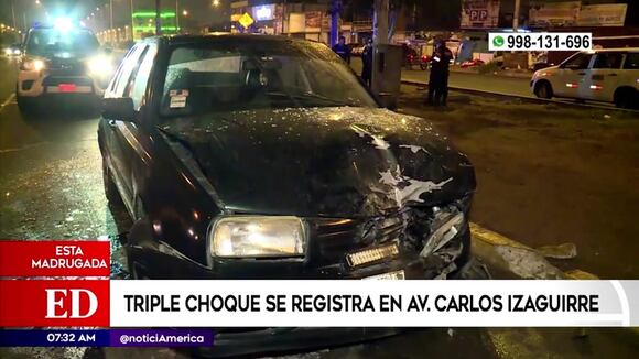 Triple choque se registra en avenida Carlos Izaguirre