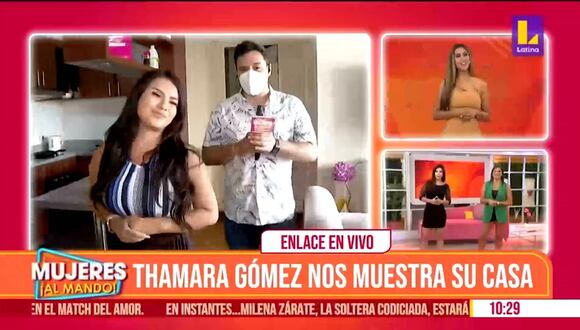 Thamara Gómez enseña casa en San Miguel
