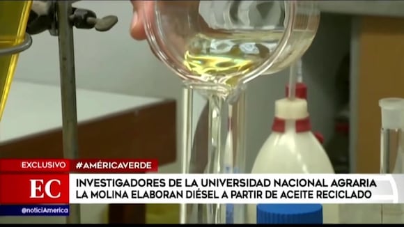 Investigadores de la Universidad Nacional Agraria elaboran diésel a partir de aceite reciclado