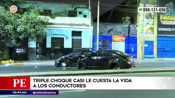 Triple choque casi le cuesta la vida a conductores