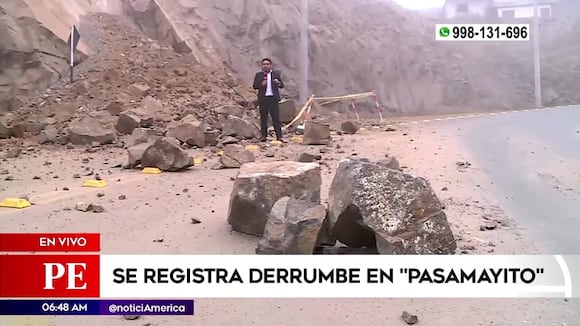Derrumbe de piedras en Pasamayito
