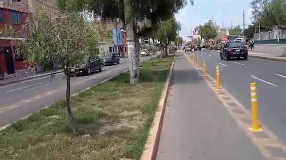 Así luce la ciclovía en la avenida Miraflores de Trujillo