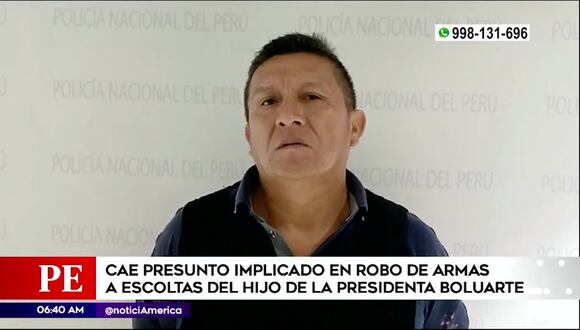 Cae presunto implicado en robo de armas a escoltas del hijo de la presidenta Boluarte