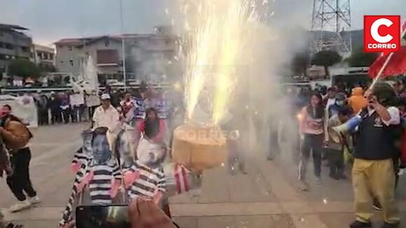 Manifestantes se llevan susto en Huancayo