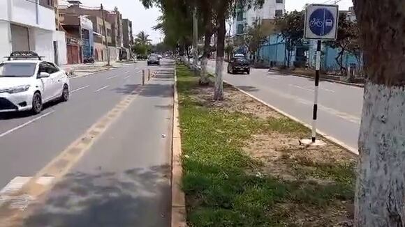 Así luce la ciclovía en la avenida Miraflores de Trujillo