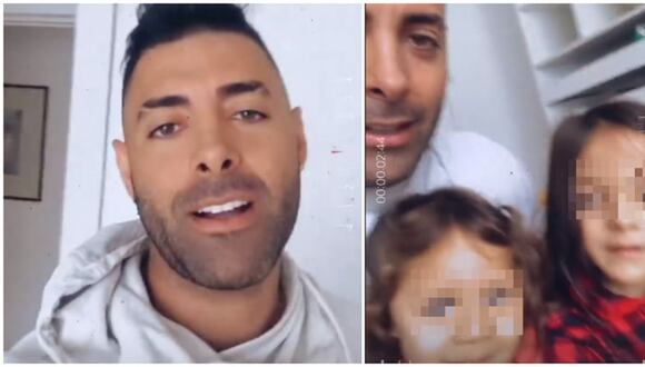 Sebastián Lizarzaburu se muestra cariñoso con las dos hijas de Andrea San Martín