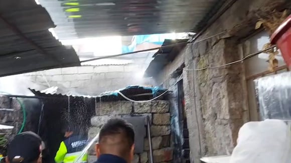 Abuela, madre y nieto heridos por deflagración de gas en una vivienda en Arequipa. Serenos apagan el fuego