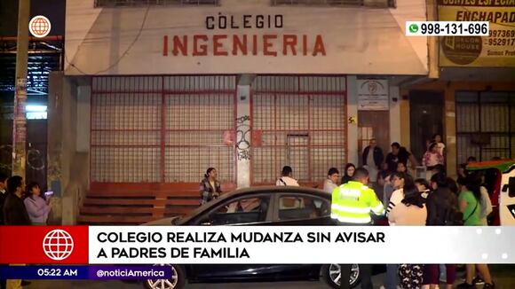 Colegio realiza mudanza sin previo aviso