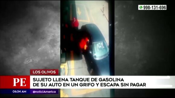 Los Olivos: sujeto llena tanque de su auto y escapa sin pagar