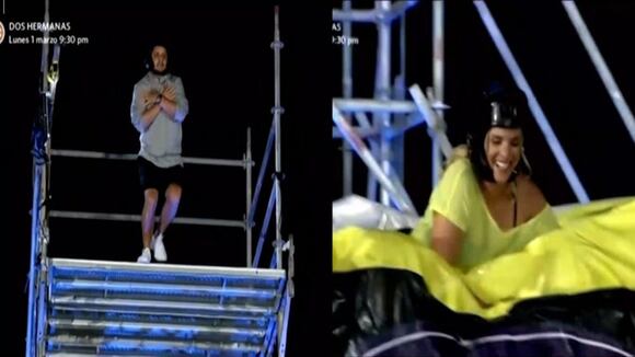EEG: Gian Piero Díaz y Johanna San Miguel superaron reto de salto al vacío