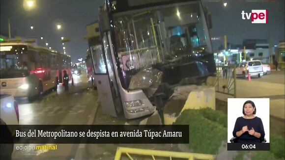 Independencia: accidente de bus Metropolitano