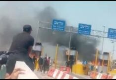 Ica: manifestantes incendian casetas de peaje en el kilómetro 273 de la Panamericana Sur