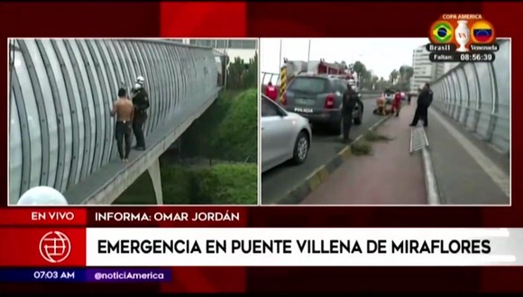Hombre intentó quitarse la vida en Puente Villena en Miraflores