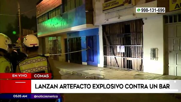 Lanzan explosivo a fachada de bar