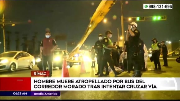 Rímac: hombre muere atropellado por bus del Corredor Morado