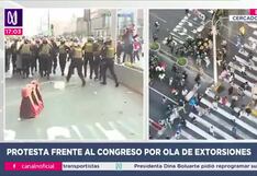 Paro de transportistas: Registran enfrentamientos entre protestantes y policías en la avenida Abancay cerca al Congreso (VIDEO)