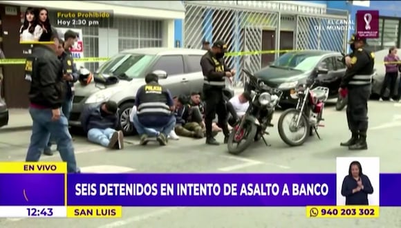 San Luis: seis detenidos en intento de asalto a banco