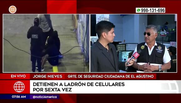 El Agustino: capturan a ladrón de celulares por sexta vez