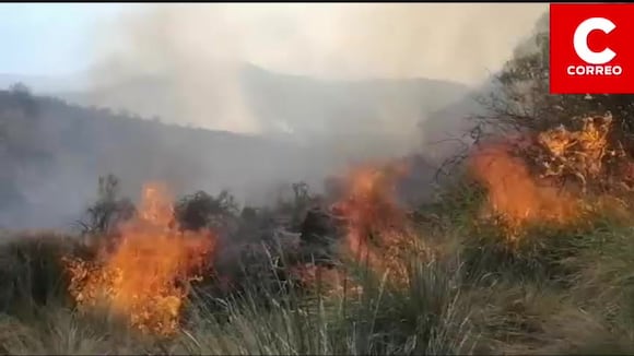 Siete incendios en el volcán Misti