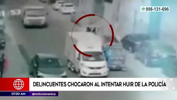 Delincuentes chocaron al intentar huir de la Policía