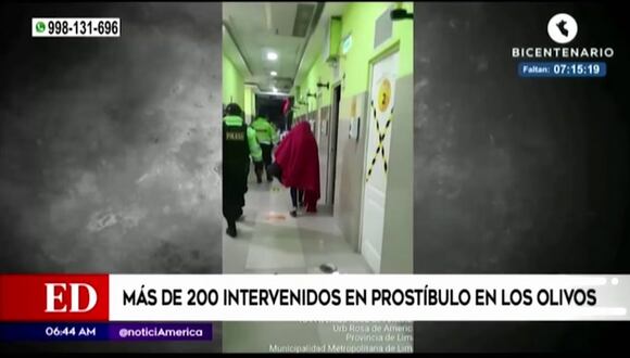 Los Olivos: intervienen a más de 200 personas en un prostíbulo