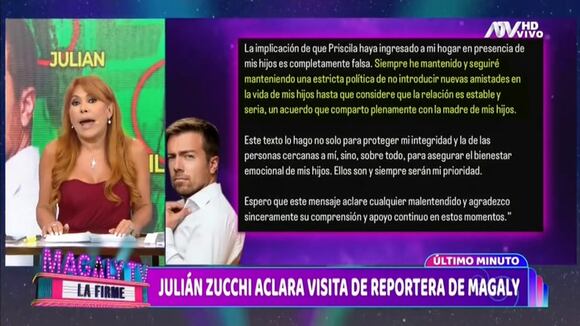 CORREO Y OJO | Magaly revela que Julián Zucchi le habría pedido su reportera que renuncie