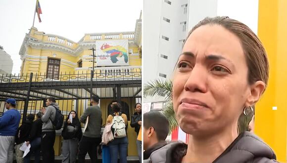 Venezolanos en puerta de embajada en Perú