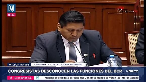 Presentación del presidente del BCR ante comisión del Congreso