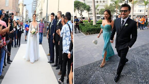 Así fue la llegada de Karen Schwarz y Ezio Oliva a la iglesia Recoleta para su boda