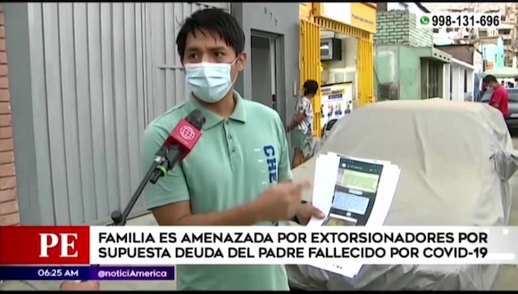 Familia es amenazada por extorsionadores por supuesta deuda del padre fallecido por covid-19