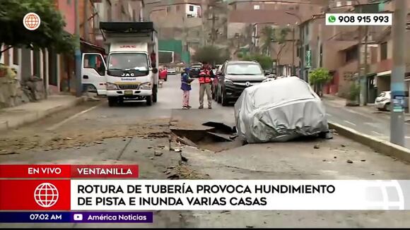 Rotura de tubería en Ventanilla