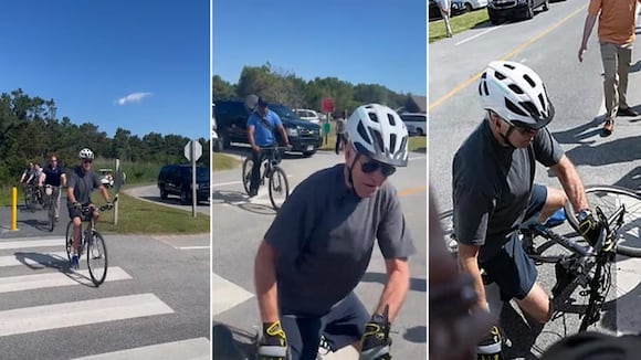 Joe Biden cae de su bicicleta en Estados Unidos