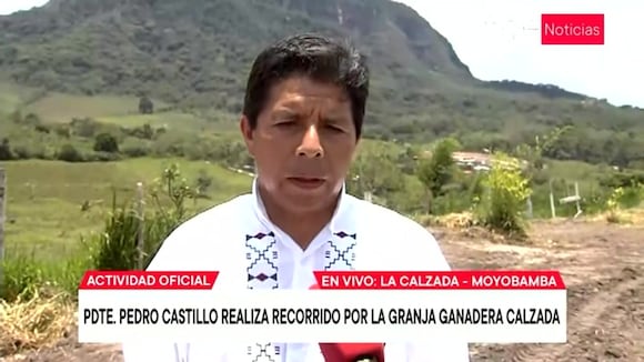 Pedro Castillo realiza recorrido por la granja ganadera Calzada