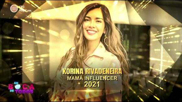 Korina Rivadeneira recibe premio a la "Mamá influencer 2021"