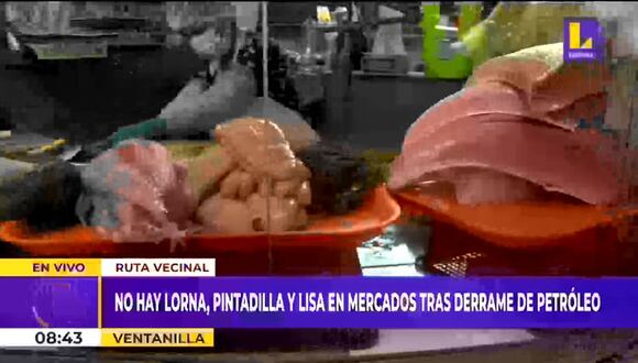 Derrame de petróleo afecta venta de pescados en mercados