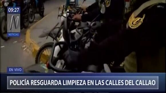 Policía y serenazgo resguardan limpieza en el Callao tras varios días de insalubridad en las calles