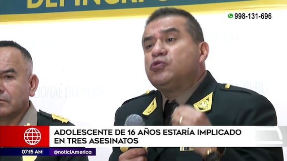 Adolescente de 16 años estaría implicado en tres asesinatos