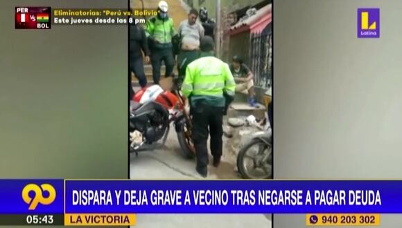 La Victoria: Hombre le dispara a su vecino tras negarse a pagar deuda