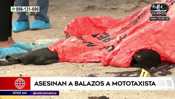 Asesinan a balazos a mototaxista